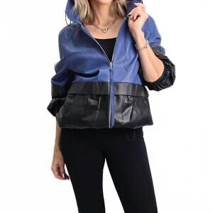 NEW BLU ICE fontana hoody jacket in blue/ black